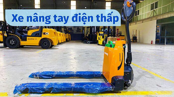 Xe nâng tay điện thấp 2 tấn | Xe nâng điện mini | Soosung Electric Pallet Truck